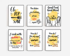 Funny Kitchen Wall Art Print - Framed or Unframed - multiple choice