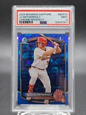 JJ WETHERHOLT 2025 BOWMAN CHROME SAPPHIRE 1ST ROOKIE #BCP-22 PSA 9 Q0107