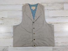 Scully Vest Mens XL Tan Khaki Cotton Canvas Western Waistcoat RW041