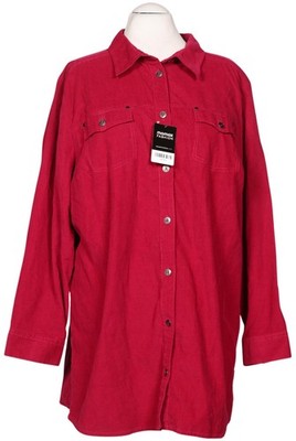 Ulla Popken Bluse Damen Oberteil Hemd Hemdbluse Gr. 50 Baumwolle Rot #9pt5tdx