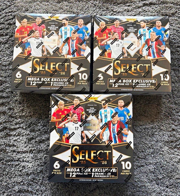 Panini Select 2025-26 Road to FIFA World Cup 2026 Mega Box 3x Displays