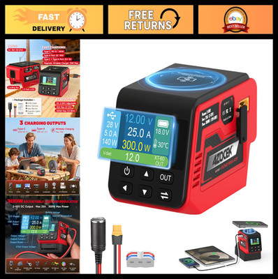 Adjustable Voltage Regulator 300W for Milwaukee 18V Battery, 2-30V DC Output, 25