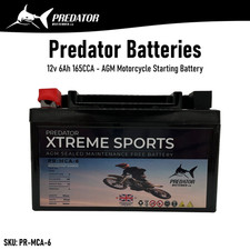 12v 6Ah 165CCA AGM Motorcycle Battery (YTX7A-BS & YTZ10S)