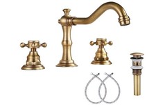 GGStudy 8" Widespread 2-Handle Bathroom Faucet in Antique Brass P-16389-ati 
