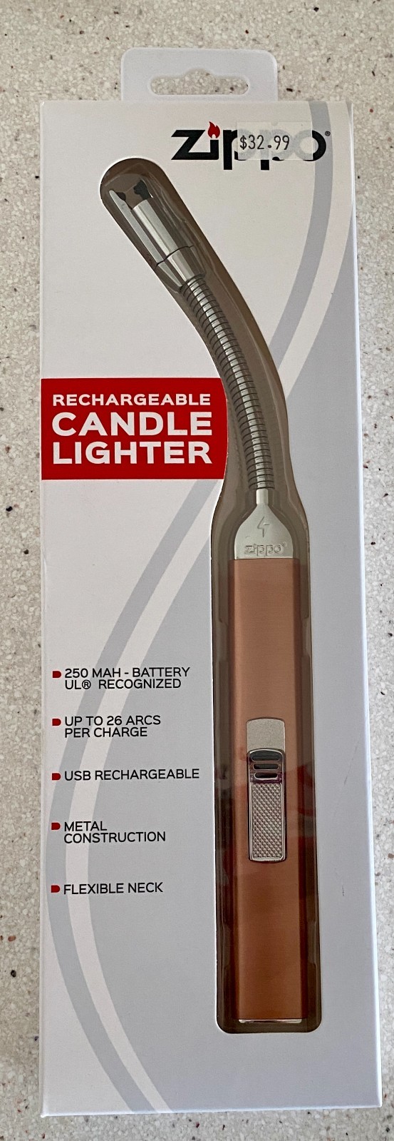 Rechargeable Electric Flameless Rose Gold Usb New