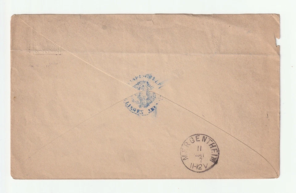 1887 ГЕРМАНИЯ КОНВЕРТ С 5 PFENNIG ТИСНЕНЫЙ ПОЧТОВЫЙ - Изображение 2 из 2