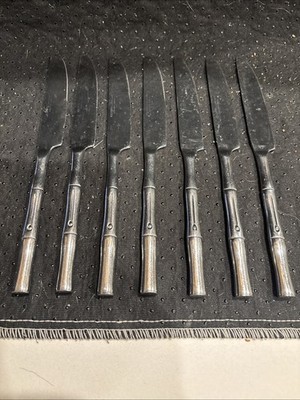 Hampton Silversmith Bamboo Set Of 7 Butter Knives Stainless Steel Glossy