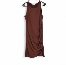 Brown ruched midi dress Size XL #boho #festival