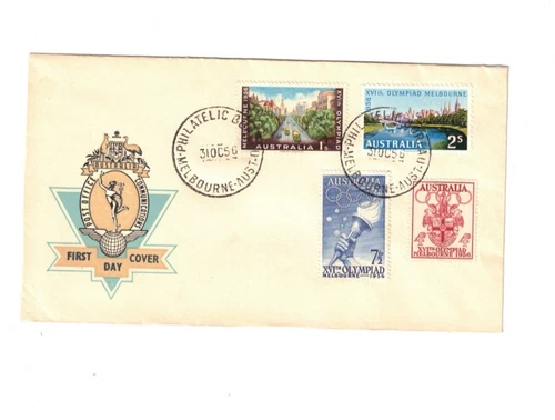 Australia 1956 Olympics  on UNADDRESSED OFFICIAL FDC