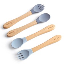 Silicone Baby Spoons and Forks -feeding 12-18 Months, Soft Tip Baby Flatware ...