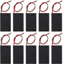 10Pcs AAA Battery Holder with Switch on off Case Back Cover 3X 1.5V