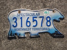 2012 NorthWest Territories Bear License Plate Aurora Borealis NWT Canada 316578