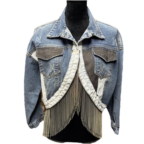 Wren & Glory Jacket Womens Medium Custom Hand Painted denim - Picture 2 of 10