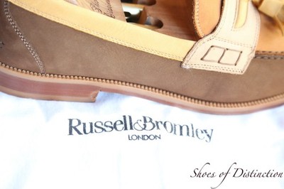 Russell & Bromley hellbraun beige Nubuk Quasten Schuhe Halbschuhe Herren UK 9