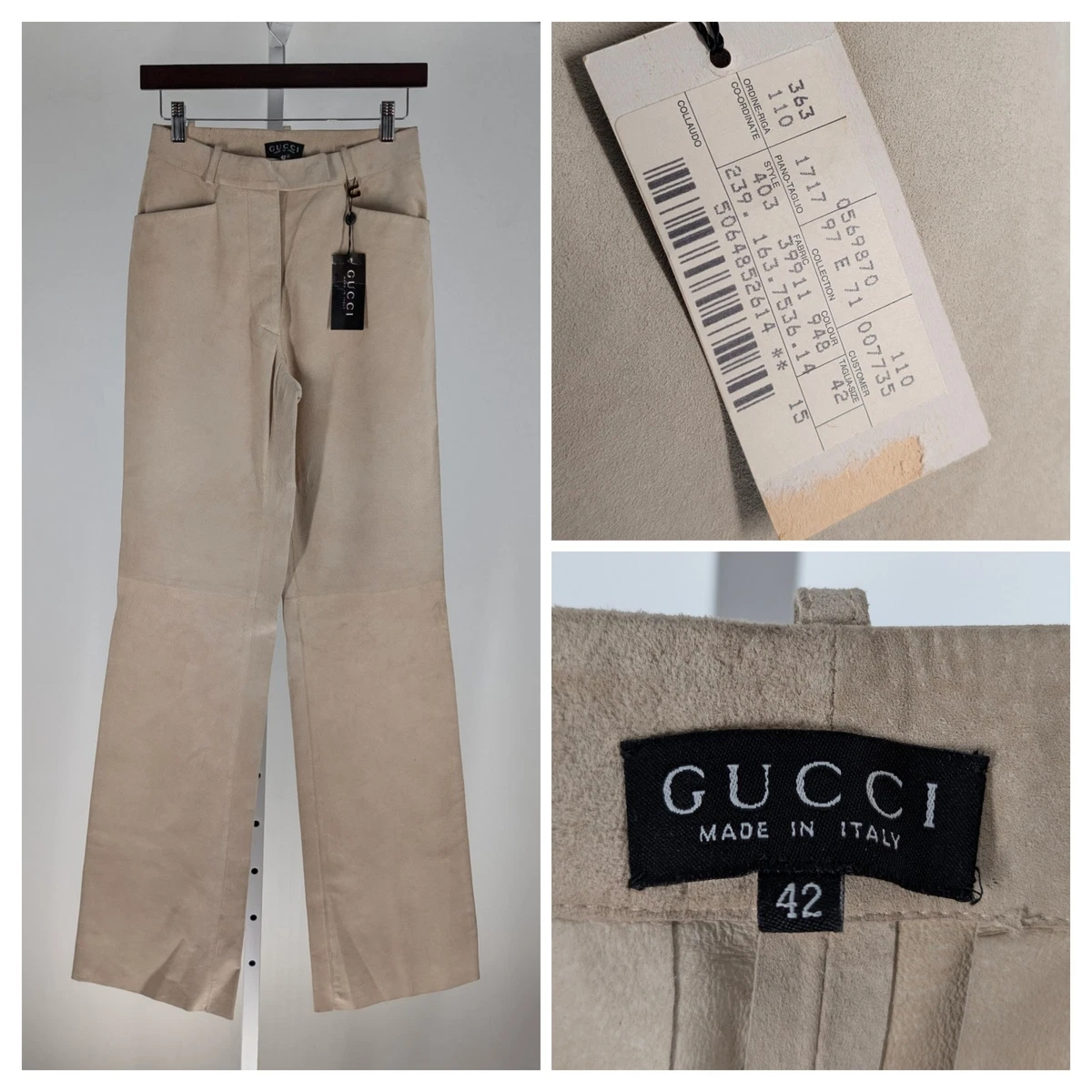 パンツ GUCCI cow leather slacks size 40 Gucci Leather Regular Size Pants for Women for sale | eBay