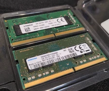 16GB laptop memory (2x 8GB) PC4 2400T DDR MIXED BRAND (Samsung, Kingston)