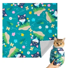 Cat Grooming Wrap, Cat Wrap for Cutting Nails, Self-Adherent Fabric Wrap for ...