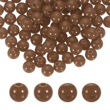 100pcs Deep Brown Acrylic Round Beads 8mm Plastic Resin Loose Bead