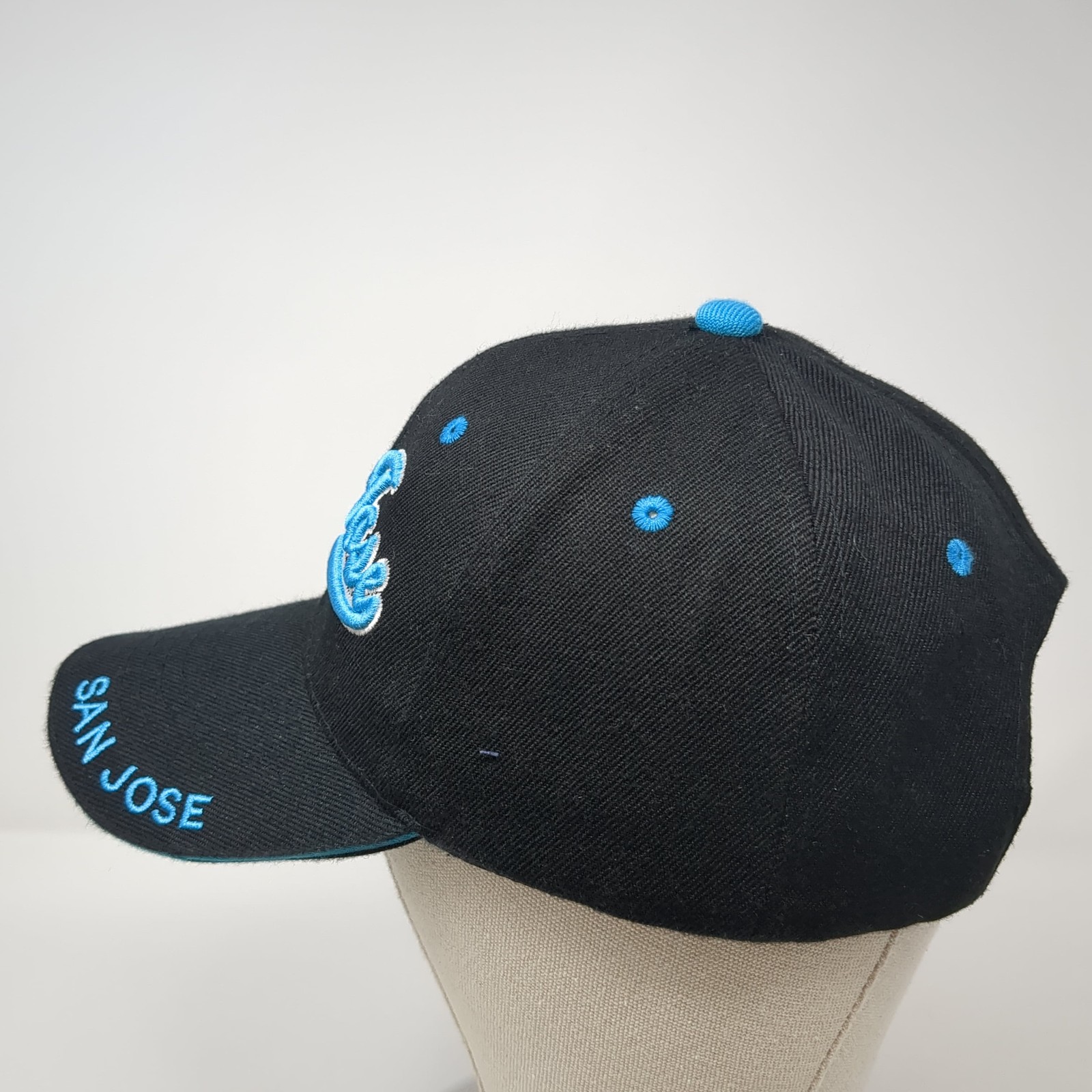 San Jose Strapback Hat Solid Black One Size Adjus… - image 3