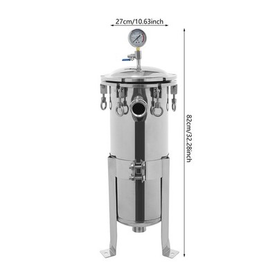 1.5'' NPT In/Outlet Bag Filter Housing Stainless Steel 150 Psi #1 Bag Filtration