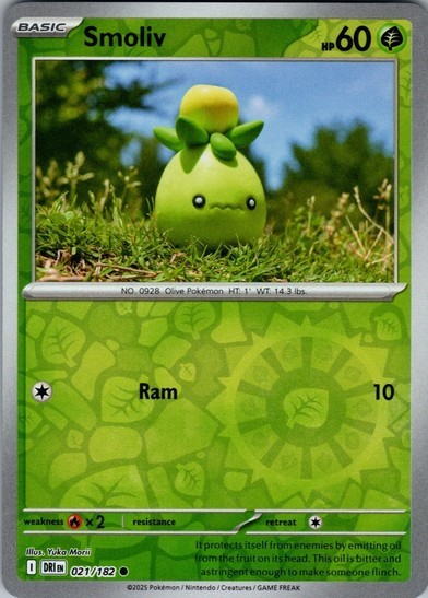 🇨🇦 Smoliv - C 21/182 - Destined Rivals ✨ Reverse Holo ✨ Pokemon - NM