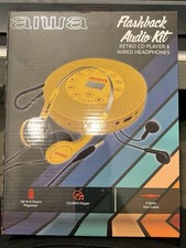 AIWA CD Player Flashback Audio Kit Retro CD Mp3 Player Wire Headphones NEW