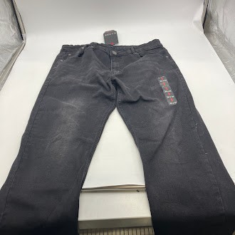 МУЖСКИЕ ПОВСЕДНЕВНЫЕ ДЖИНСЫ BLU ROCK FLEX STRETCH SLIM ПРЯМОГО КРОЯ - МУЖСКИЕ 34X31 - ЧЕРНЫЙ КАК СМОЛЬ