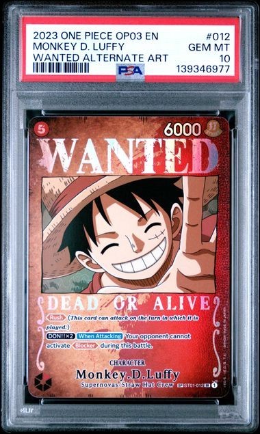 One Piece Monkey D. Luffy Pillars of Strength OP03 Wanted Poster ST01-012 PSA 10