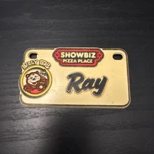 Vintage 1980s ShowBiz Pizza Place Souvenir Name Tag License Billy Bob Ray