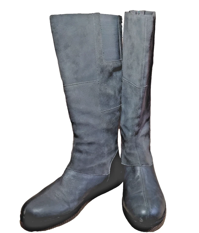 SOFTWALK женщин колена кожаные ботинки серый памяти пены комфорта арка размер 10N - Изображение 3 из 4