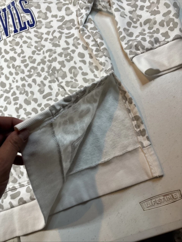 Gameday Couture Talla XL Duke Blue Devils Sudadera con Capucha de Gran Tamaño Estampado de Leopardo Abertura Lateral Foto 4 de 4