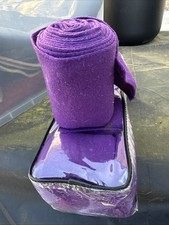 Fleece Bandages for Equestrian Horses Purple, 4-Pack
