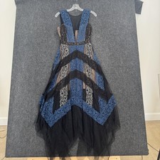 BCBGMAXAZRIA Rebecka Dress Women's 0 Multicolor Tule Lace Whimsigoth Fairycore