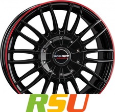 4x Borbet CW3 black glossy red ring 7.5x18" ET50 LK6 139.7 ML 92.4 Alufelgen ...
