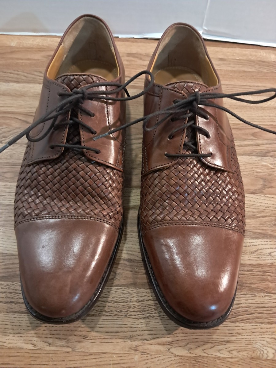 Johnston & Murphy Ellsworth Woven Cap Toe Dress Shoes Brown  display picture 2