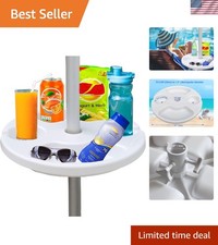 Lightweight 13-inch White Umbrella Table for Beach, Patio, Garden Pool Use