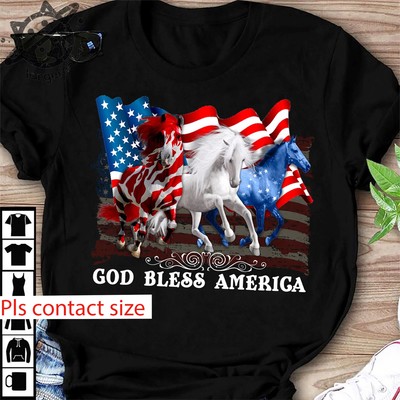 God bless America � Horse and America flag