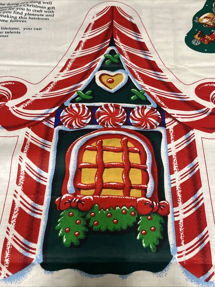 Bastón de caramelo corte elfo y coser tela panel cesta apliques de Navidad Foto 4 de 4