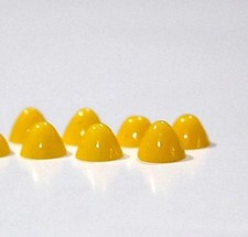 Vintage Opaque Yellow High Dome Glass Cabochons 7mm cab701JJ