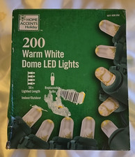 200 Count Warm White Dome LED Lights - Home Accents Holiday