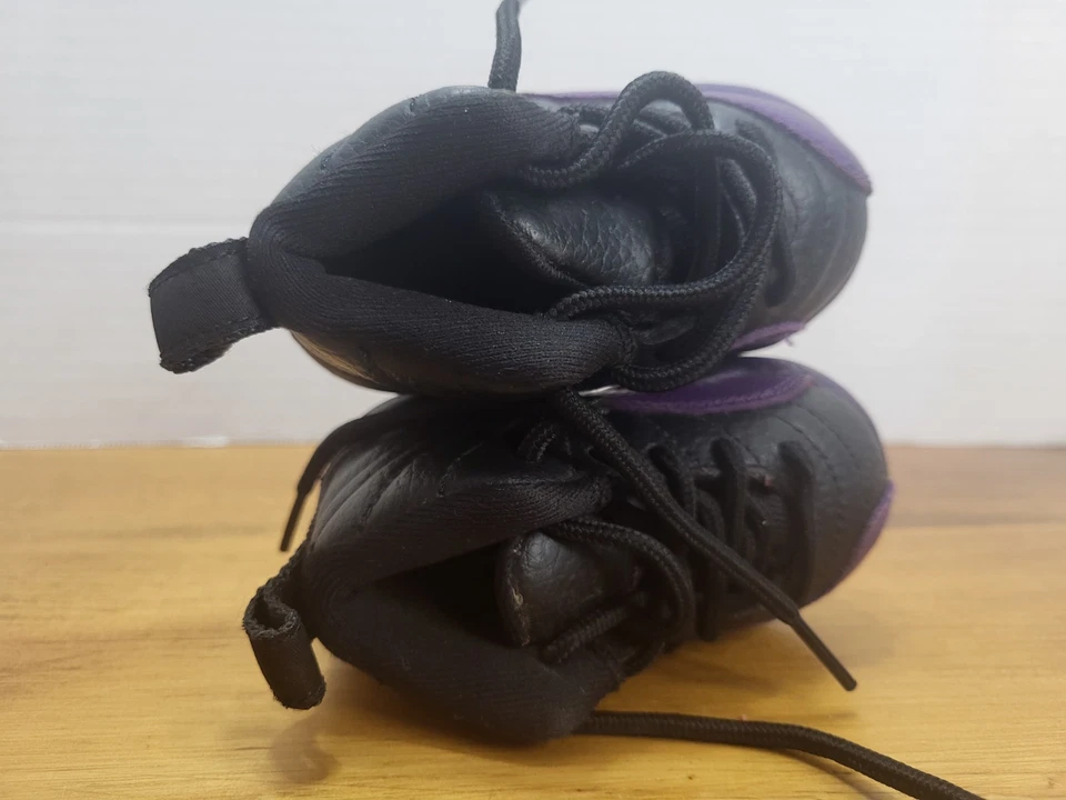 耐克 Air Jordan 12 复古幼儿 TD 4C Field 紫色黑色 850000-057 鞋 — 第 3/4 张图片