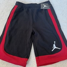 NWT - Jordan Jumpman Black Red Youth Kids Fleece Lined Jogger Sweats Shorts