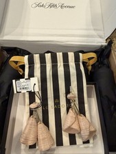 Lele Sadoughi Calla Lily 14K-Gold-Plated Raffia Drop Earrings NEW W/TAG BOX