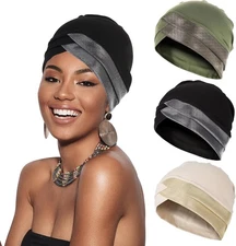 3pcs Muslim Women Hijab Hat Turban Cap Bonnet Hair Loss Islamic Beanie Indian