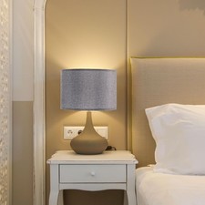 Drum Lamp Shades 13"x13"x9" Linen Round Lamp Shade for Table Lamps Easy Assem...