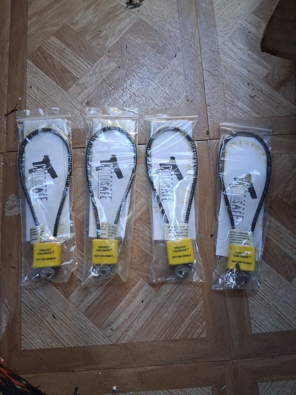 Lot of 4 Cable Safety Gun Locks NEW SEALED Pistol Rifle Firearm w/ Keys