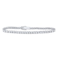 925 Sterlingsilber Diamant 4Mm Modischer Kleiner Set 1 Row Tennis Link Armband 1