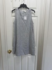  J.Crew Linen Blended Sleeveless Mini Dress M Blue stripe Size 6