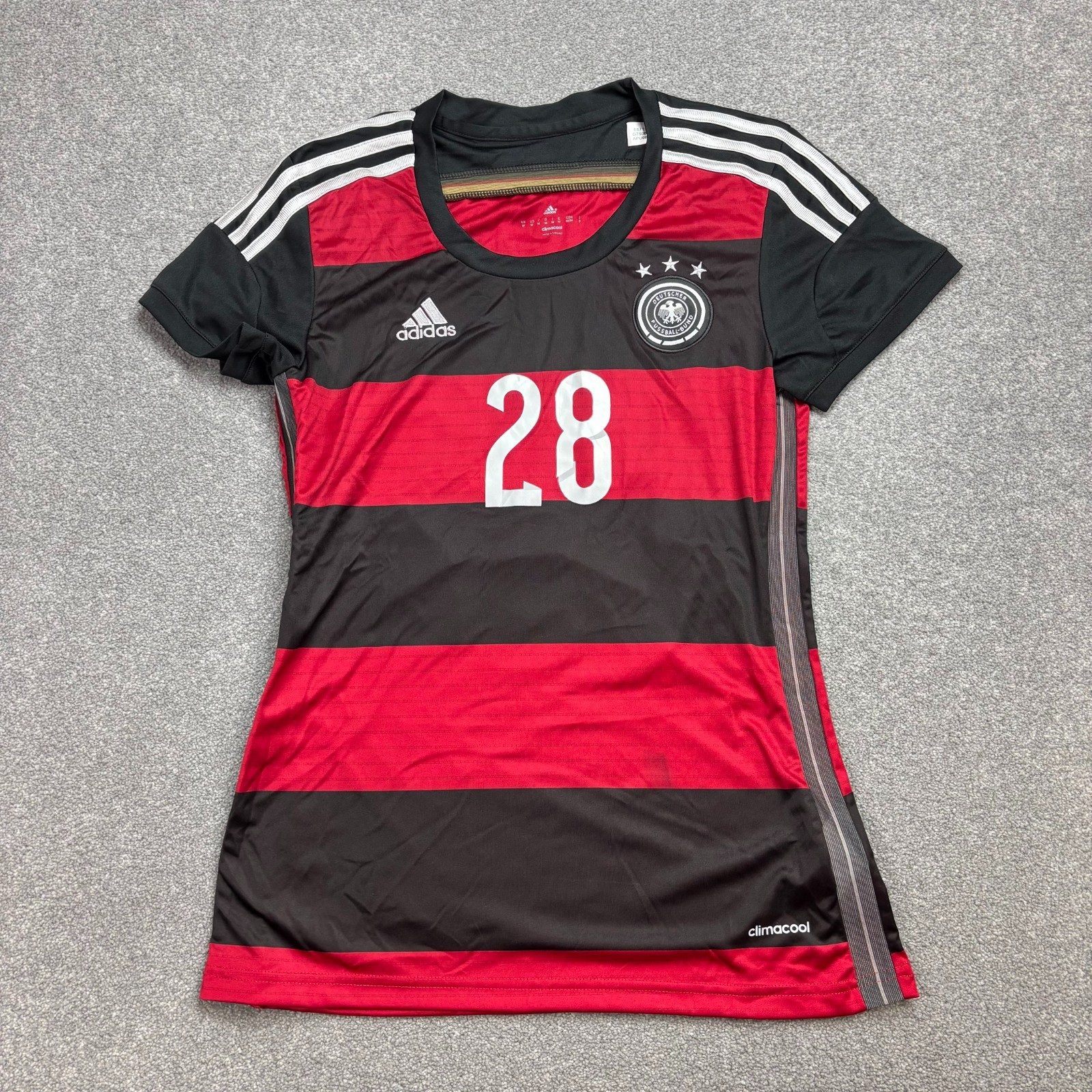 Germany Shirt Womens Medium Red 2014-2015 Adidas Football Away Jersey Lady