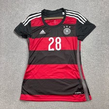 Germany Shirt Womens Medium Red 2014-2015 Adidas Football Away Jersey Lady